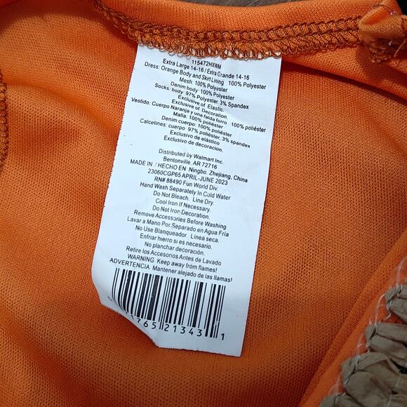 Fun World Scarecrow Multi-Color Halloween Costume Set Big Girls Female Child XL - Picture 5 of 12